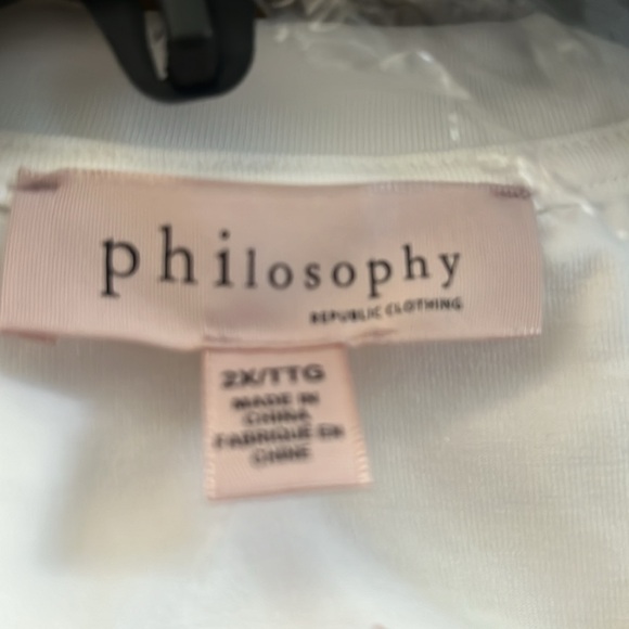 Philosophy Soft White Flutter Sleeve Mixed Media Eyelet Midi Dress - Picture 4 of 5